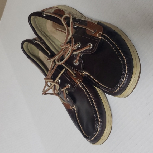 Sperry brown leather on canvas boat shoe - Picture 2 of 5